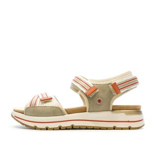 Sandales Beige/Rouge Femme Relife Jalscrow pas cher
