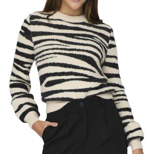 Pull Noir/Beige Zébré Femme JDY Lorraine pas cher