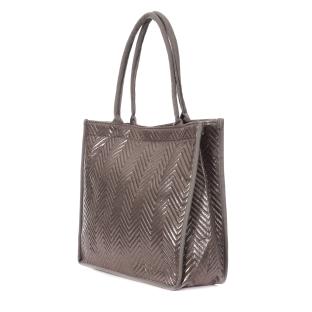 Sac Caba Fourre tout Gris Métallique Stella Green Matelasse Chevron 3 vue 3