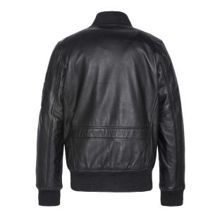 Veste en Cuir Noir Homme Schott LCBOMB vue 2