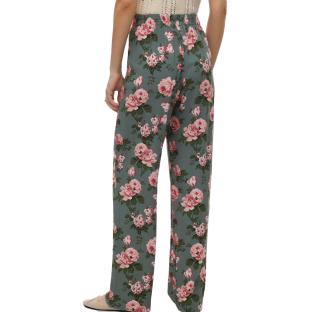 Pantalon Fluide Kaki/Rose à Motifs Femme Vero Moda Easy Joy vue 2