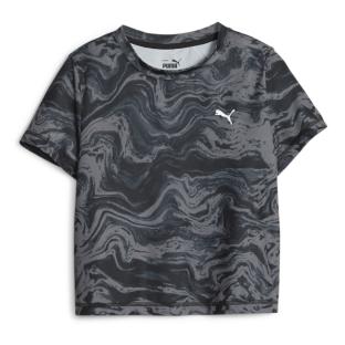 T-shirt Fille Noir/Gris Puma  Marbelized pas cher