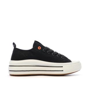 Baskets Basses Noires Femme Refresh Lona vue 2