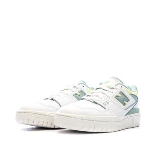 Baskets Blanches/Verte Femme New Balance 550 vue 6