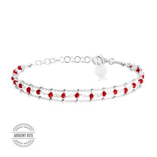 Bracelet Multi Chaînes Rouge Clio Blue Noemie pas cher