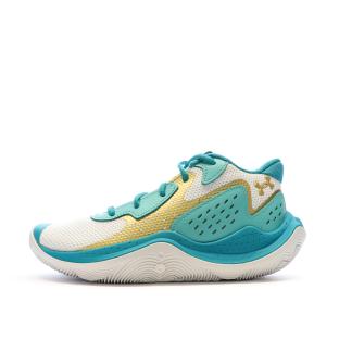 Chaussures de Basket Turquoise/Blanche Mixte Under Armour Jet 23 pas cher