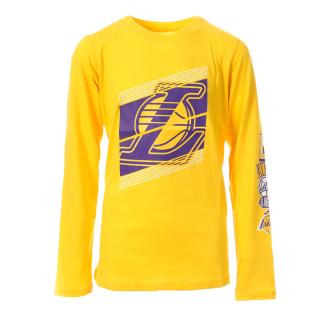 T-shirt Manches Longues Jaune Garçon NBA Los Angeles Lakers pas cher