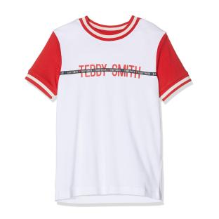 T-shirt Blanc/Rouge Fille Teddy Smith Tida pas cher