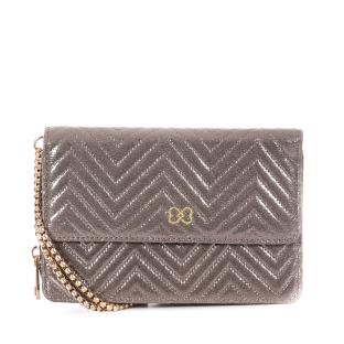 Sac à Bandoulière Gris Métallique Femme Stella Green Chevron pas cher