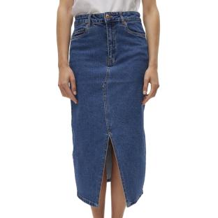 Jupe en jean Longue Bleu Foncé Femme Vero Moda Calf Denim Skirt pas cher