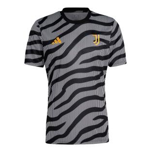 Juventus Maillot de foot Gris/Noir Homme Adidas Pré-match pas cher