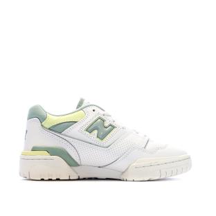 Baskets Blanches/Verte Femme New Balance 550 vue 2