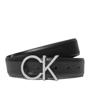 Ceinture Noire Calvin Klein Logo Belt 3.0 pas cher