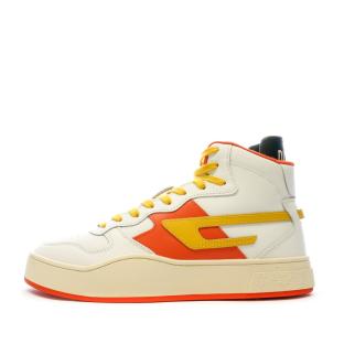 Baskets Blanche/Jaune Homme Diesel Sukiyo pas cher