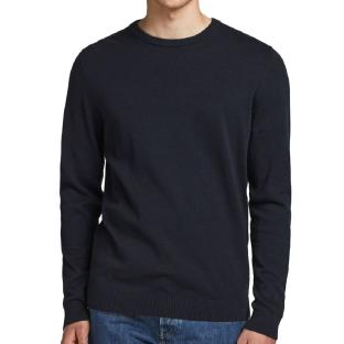 Pull Marine Homme Jack & Jones Basic Knit pas cher