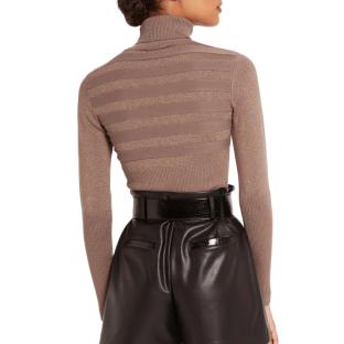 Pull Marron Brillant Femme Morgan Mentosa vue 2