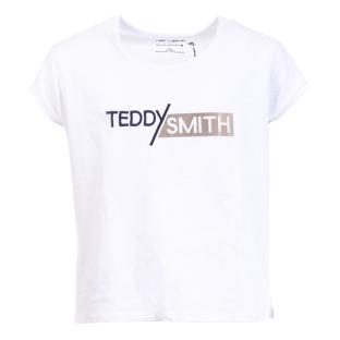 T-shirt Blanc Fille Teddy Smith Clea pas cher