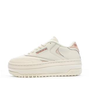 Baskets Blanche/Rose Femme Reebok Club C Extra 100033105 pas cher