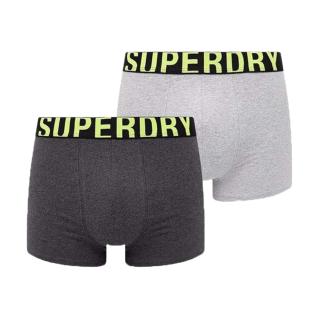 x2 Boxers Gris/Jaune Homme Superdry M3110345A pas cher