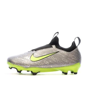 Chaussures de Foot Gris/Jaune Nike Zoom Vapor 15 Acad XXV FGMG pas cher