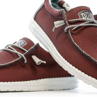 Chaussures Rouge Homme Hey Dude Wally Sox Triple Needle vue 7