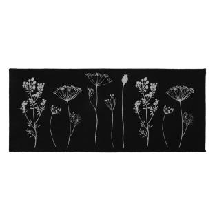 Tapis Imprimé Noir Luance 50x120cm Herbier pas cher