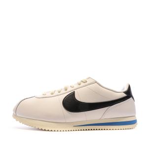 Baskets Blanches/Noires Homme Nike Cortez Leather pas cher