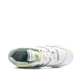 Baskets Blanches/Verte Femme New Balance 550 vue 4