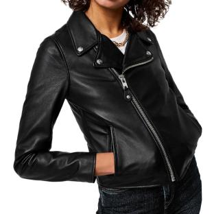 Veste en cuir Noir Femme Schott Lcw8615 pas cher