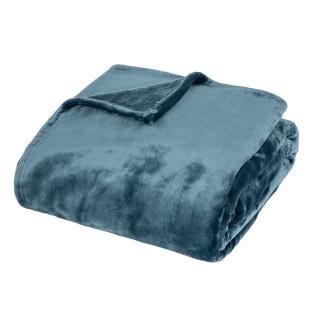 Plaid flanelle Bleu Petrol Atmosphera 180x230 Cuddly pas cher