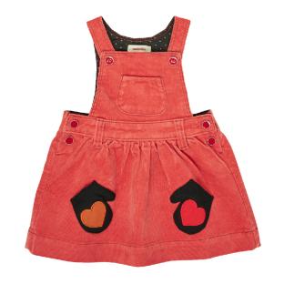 Robe Salopette Rouge Velours Bébé Catimini CR31003 pas cher