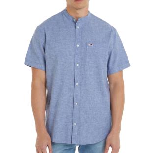 Chemisette Bleue Homme Tommy Hilfiger Mao Linen pas cher