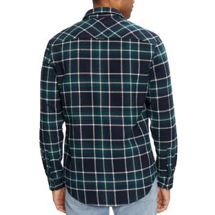 Chemise à Carreaux Bleu/Noir Homme Tommy Hilfiger Check Flanne vue 2