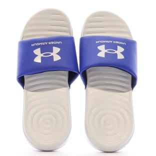 Claquettes Blanches/Bleu Garçon Under Armour Ansa Fix vue 3