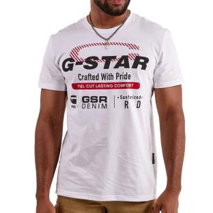 T-shirt Blanc Homme G-Star Raw Old Skool pas cher