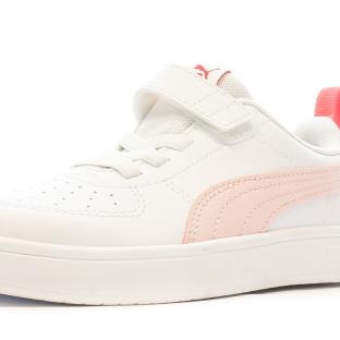 Baskets Blanches/Rose Fille Puma Rickie vue 7