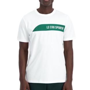 T-shirt Blanc/Vert Homme Le Coq Sportif 2410193 pas cher