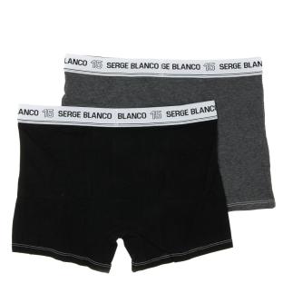 x2 Boxers Gris/Noir Homme Serge Blanco CLASS1 vue 2