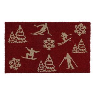 Tapis Imprimé Rouge Luance 45x75cm Ski pas cher