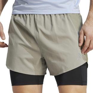 Short de Running Beige Homme Adidas 2in1 IB8933 pas cher