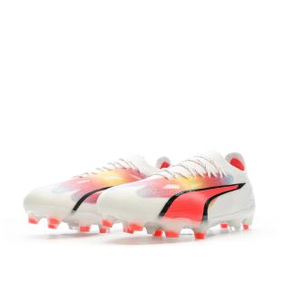 Chaussures de Football Blanches/Oranges Homme Puma Ultra Ultimate Fg/ag vue 6