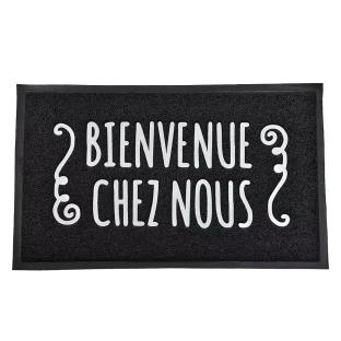 Tapis Noire à Imprimés Luance 45x75cm Bienvenue pas cher