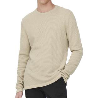 Pull Beige Homme Only & Sons Spanter pas cher