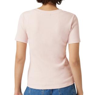 T-shirt Rose Clair Femme Calvin Klein Jeans Label Rib vue 2