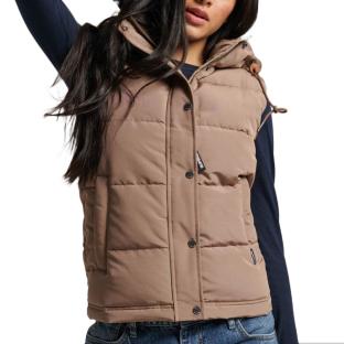 Doudoune sans manche Marron Femme  Superdry Everest pas cher