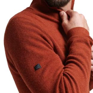 Pull Zippé Marron Homme Superdry Merino vue 2