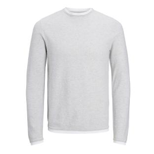 Pull Gris Homme Jack & Jones Twinn Knit pas cher