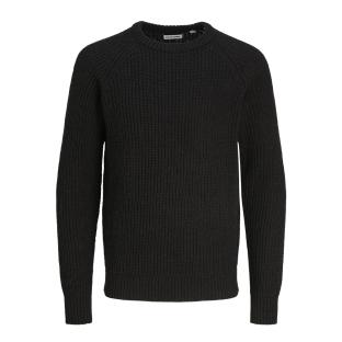 Pull Noir Garçon Jack & Jones Crew Neck pas cher