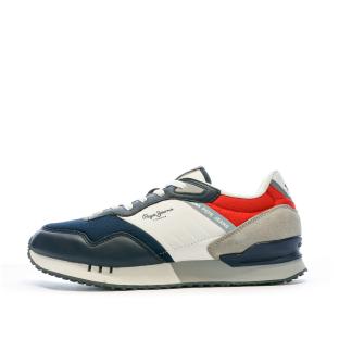 Baskets Marine/Blanc Homme Pepe jeans London One Road pas cher