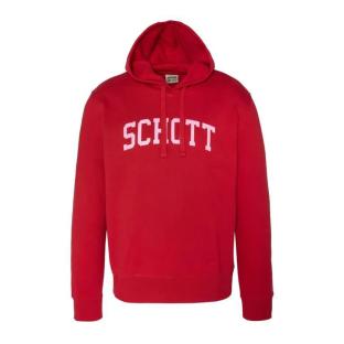 Sweat à capuche Rouge Homme Schott Logo pas cher